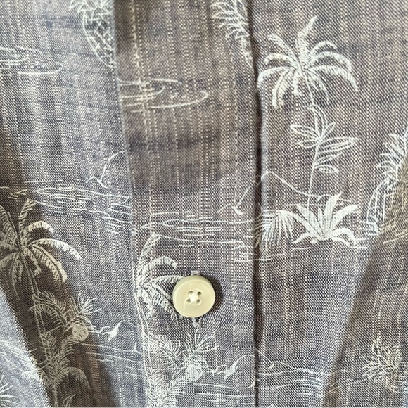 UNTUCKit Grey Rivata Tropical Pattern Short Sleeve Cotton Button Down Shirt - Picture 5 of 9